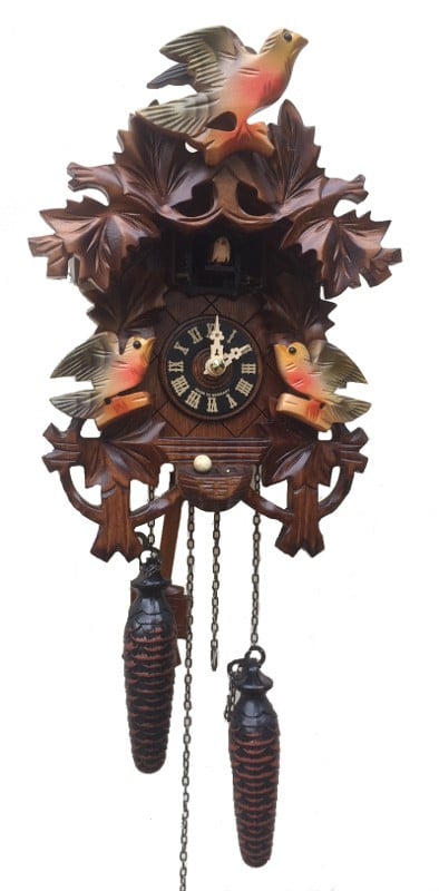 625-2Q Carved Birds Quartz Cuckoo Clock