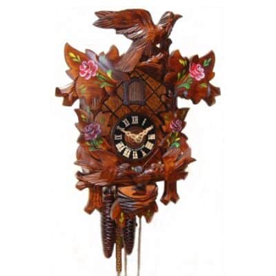 Moving Birds With Roses Clock 400-3RO