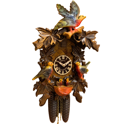 8 Day Coloured Birds Cuckoo Clock 640-2-8F
