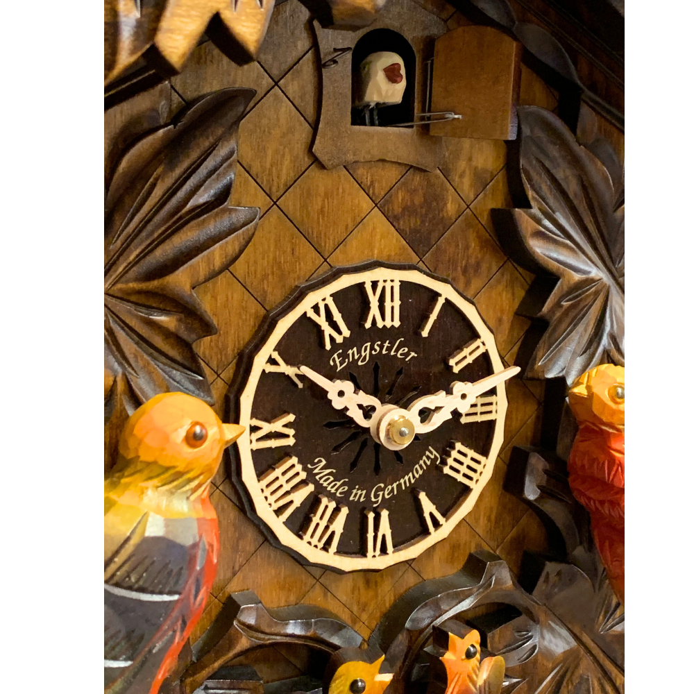 8 Day Coloured Birds Cuckoo Clock 640-2-8F - Image 2