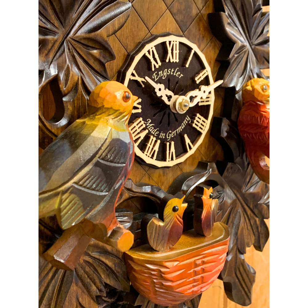 8 Day Coloured Birds Cuckoo Clock 640-2-8F - Image 3