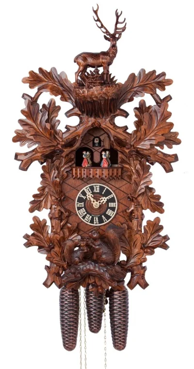 8 Day Musical Hand-Carved Cuckoo Clock 86718-5T