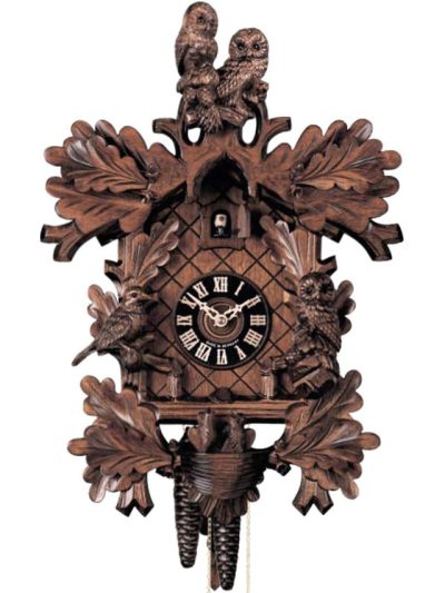 Carved Owls 8 Day Cuckoo Clock – 879-4