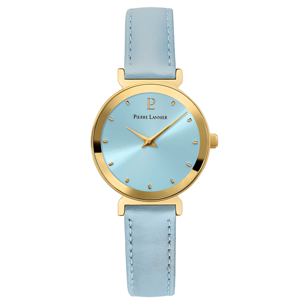 Pierre Lannier Women s Ligne Watch Blue Dial with Blue Leather