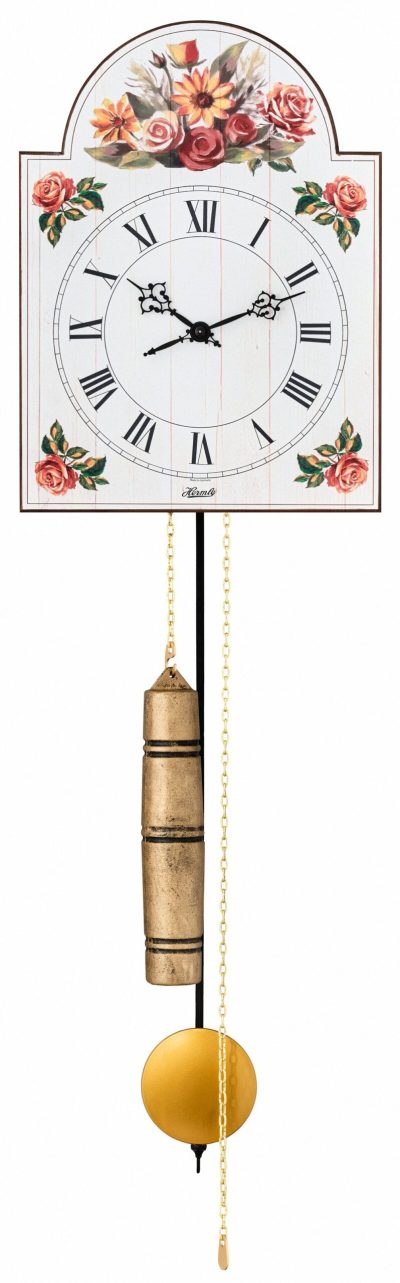 Hermle White Mechanical Shield Wall Clock with Hour Strike - 61026-000711