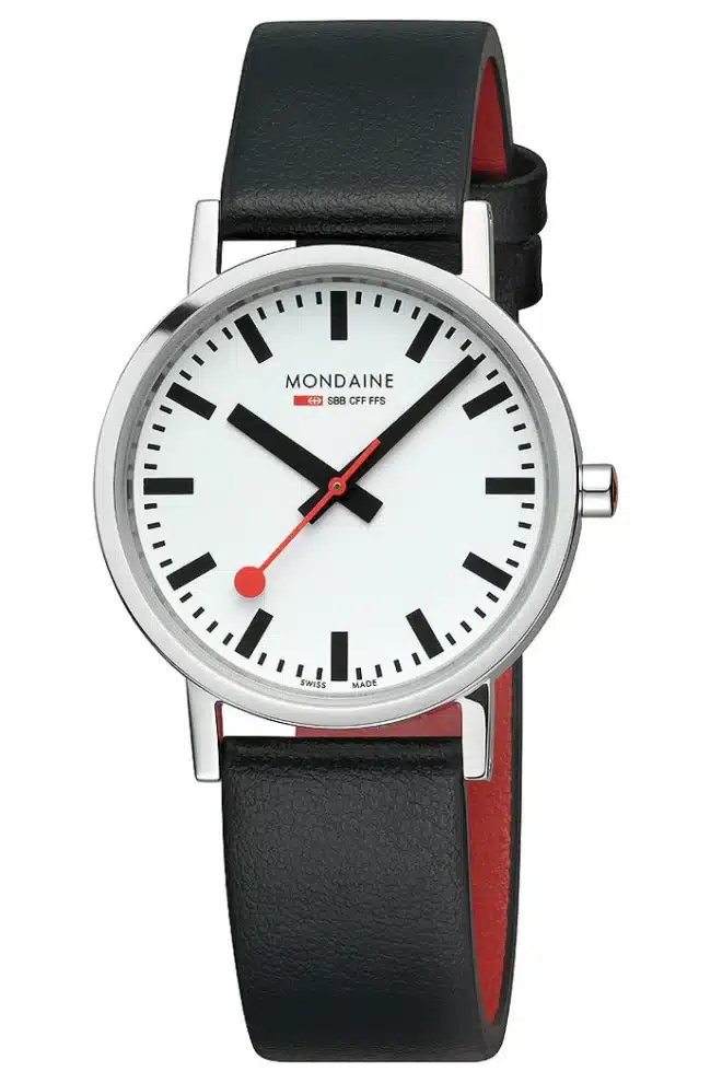 Test- Mondaine Official Swiss Railways Classic Watch with Vegan Grape Leather Strap - Image 2