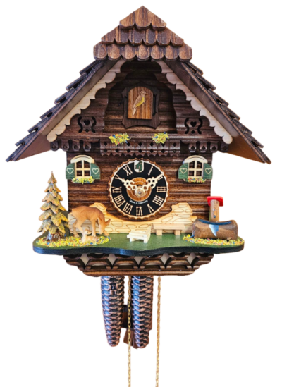 1769 - 1 day Hoenes cuckoo clock with Deer and water trough