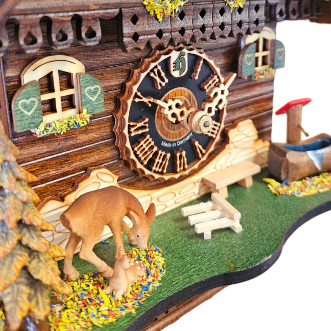 1769 - 1 day Hoenes cuckoo clock with Deer and water trough - Image 3