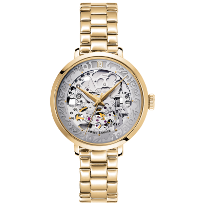 Automatic with silver dial and gold stainless steel strap - 142G522