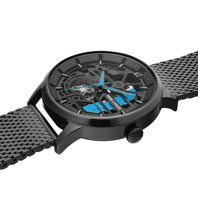 Caliper with black and blue dial and black mesh strap – 345A469 - Image 2