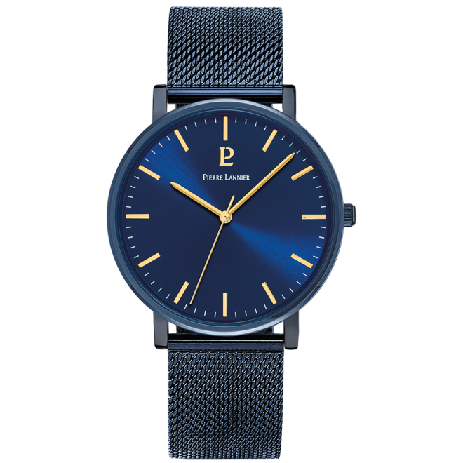 Men Set Essential Blue Dial with Blue Leather Strap - 388C466