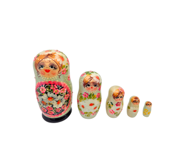 Artistic floral light green ( 5 set med 15cm)