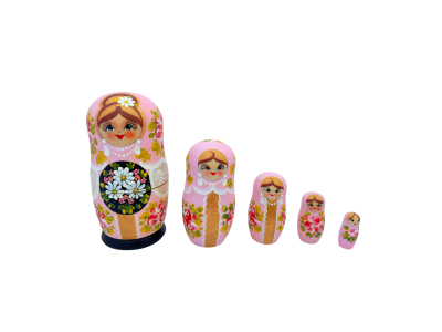 Artistic floral matte pink (5 set med 15cm)