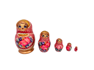 artistic pearl pink and gold (5 set small 11cm)