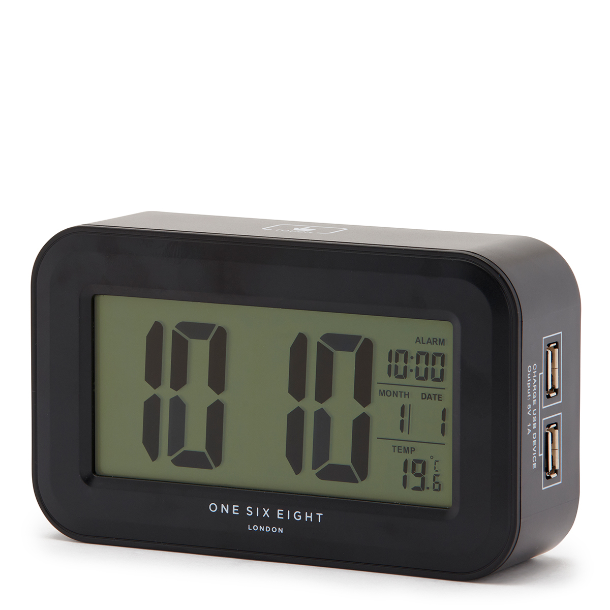RIELLY Black Digital Rectangle Alarm Clock - Image 2