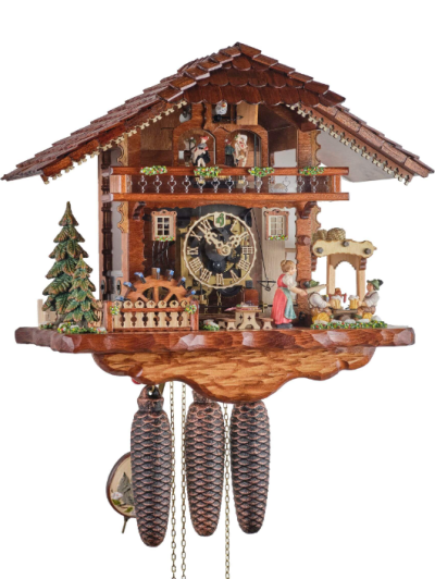 Hoenes 86720T - moving beerdrinkers and rolling pin lady with breakthrough dial