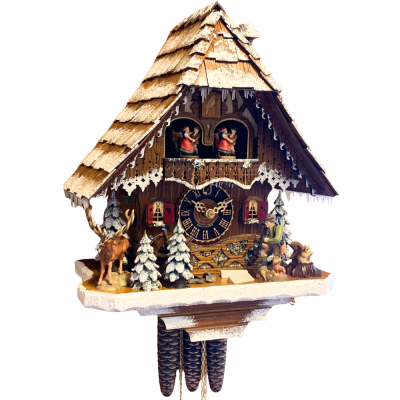 Hönes 6209TWI Black Forest Winter Chalet Cuckoo Clock