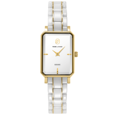 Pierre Lannier Ariane Women's Watch, White Dial, White Ceramic Steel Strap 085L809