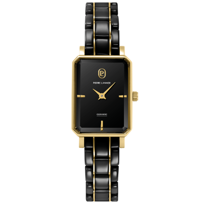 Pierre Lannier Ariane Women's Watch, Black Dial, Black Ceramic Steel Strap 085L839