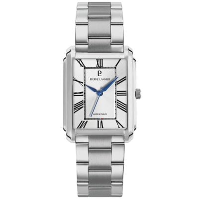 Pierre Lannier Empire Men's Quartz Watch, Silver Dial, Silver Steel Strap 213F121