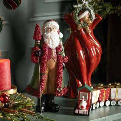 Colourful Polyresin Santa Claus - 10044063