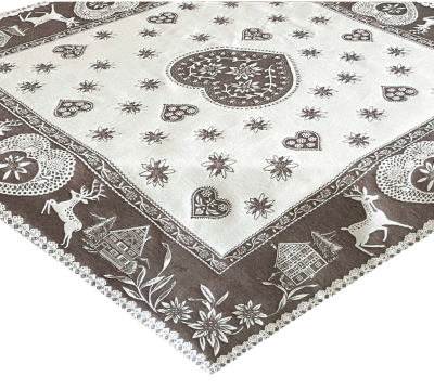 Bobbin Hearts and Eidelweiss Table Cloth 97cm x 97cm