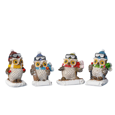 Winter Owl Figurines (4.5x5.5cm) - A1180