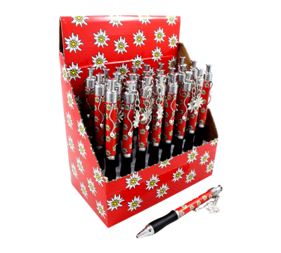 Edelweiss Ballpoint Pen with Metal Pendant
