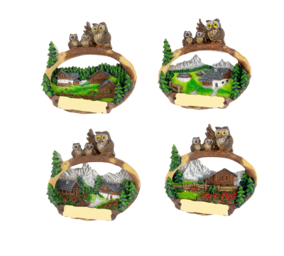 Assorted Owl Landscape Magnet (7x7cm)