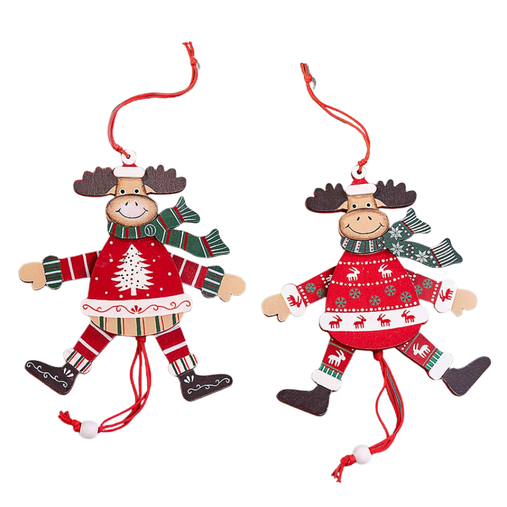 Festive Moose Jumping Jack - W1683