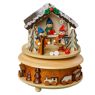Animated Carousel Musicbox with Children - W423