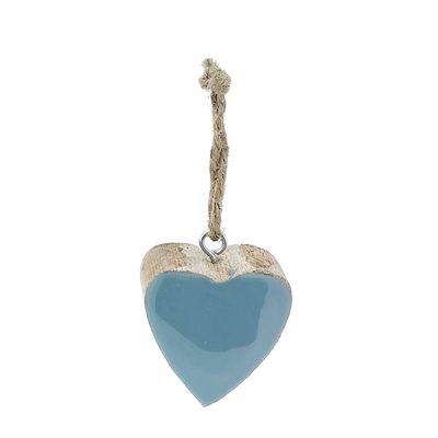 Wooden Heart Blue 5x5x2cm