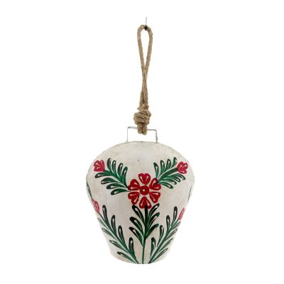 White Hand-Painted Bell 19x20cm