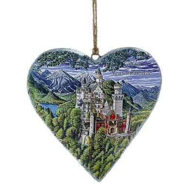 Metal Neuschwanstein Heart with Summer View