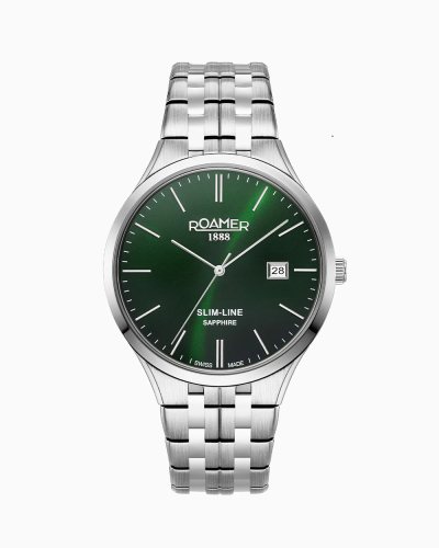 Roamer Ladies Classic Slimline (Silver & Emerald Green) - 512833 41 75 20