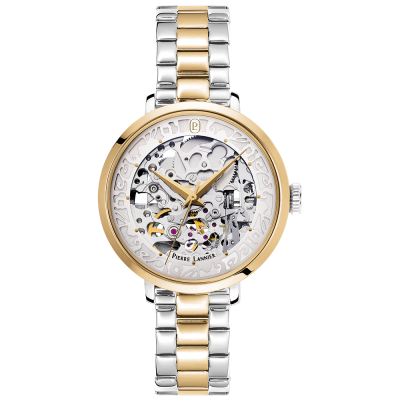 LADIES Automatic Watch Sunray Silver Dial Bicolored Stainless steel - 142G721