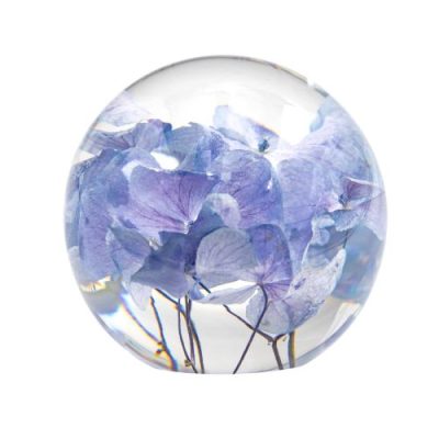 Resin Sphere - Handcraftered w Real Hydrangeas -15303