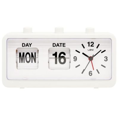 Leni Flipper Table Alarm Clock - White 647920WHI