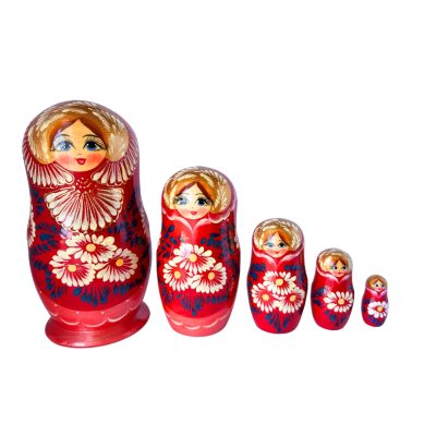 Artistic Feathery Floral Daisies red (5 set large 18cm)