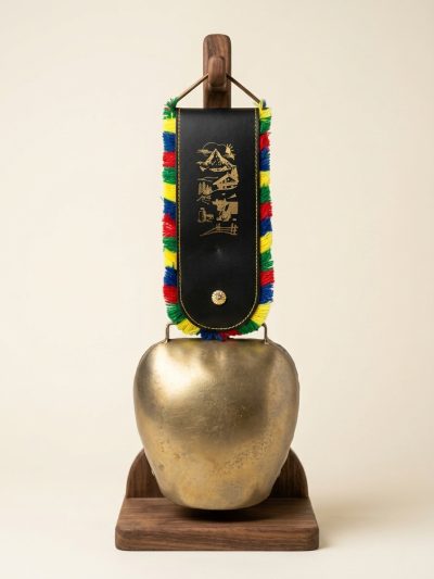 Polished Brass Alpine Scenery Bell 36cm x 18cm