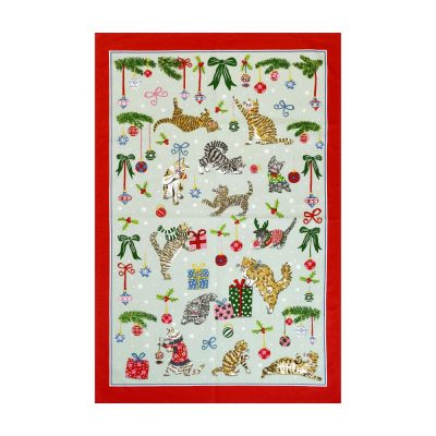 Ulster Weavers Christmas Cats Tea Towel Multi-Coloured