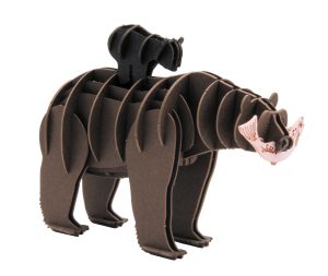 3D model, bear, special cardboard, laser-cut