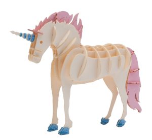 3D model, unicorn, special cardboard, laser-cut