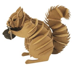 3D model, squirrel, special cardboard, laser-cut
