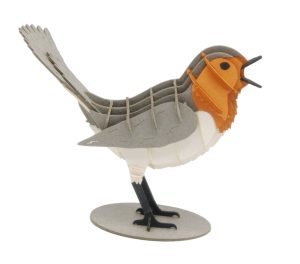 3D model, robin, cardboard, laser-cut