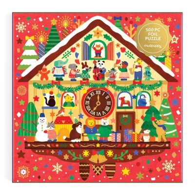Mudpuppy Christmas Time Foil Puzzle - 500pc Multi-Coloured