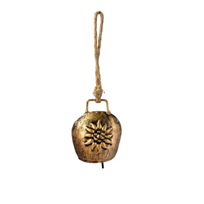 Edelweiss Antique Gold Bell 8x9cm